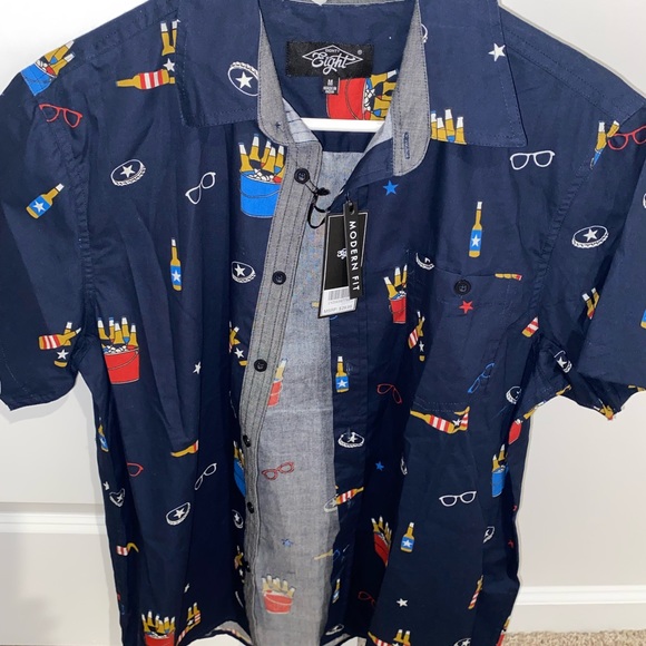 NEW WITH TAG EIGHTY EIGHT MEN’S BUTTON DOWN SHIRT SIZE M, - Picture 5 of 7